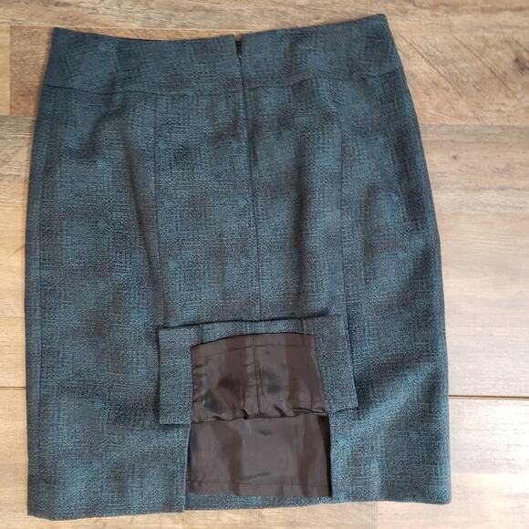 Ann Taylor Multicolor Pencil Button Detail Career Knee Length Skirt Size 4 - Picture 8 of 11